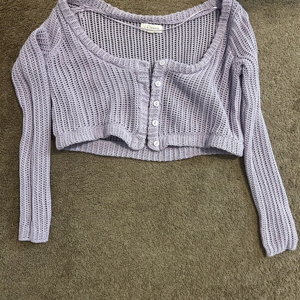 La Hearts Light Purple Knit Top